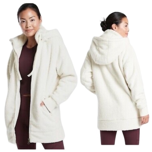 Athleta Tugga Long Line Sherpa Fleece Jacket Size XS MSRP $168 - Picture 1 of 15